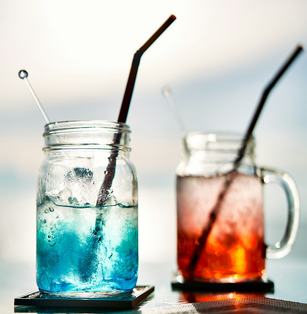 Colorful iced drinks